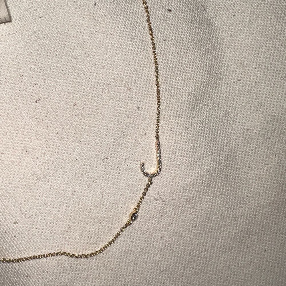 Anthropologie Delicate Monogram Necklace-Letter J